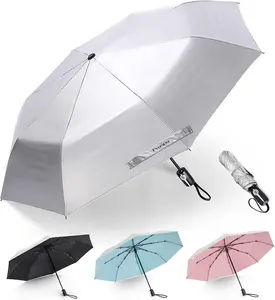 UPF 50+ UV Protection Umbrella for Sun & Rain, Large Compact Travel Umbrella Windproof, 46 Inch Auto Open Close Sun Blocking for Women Men