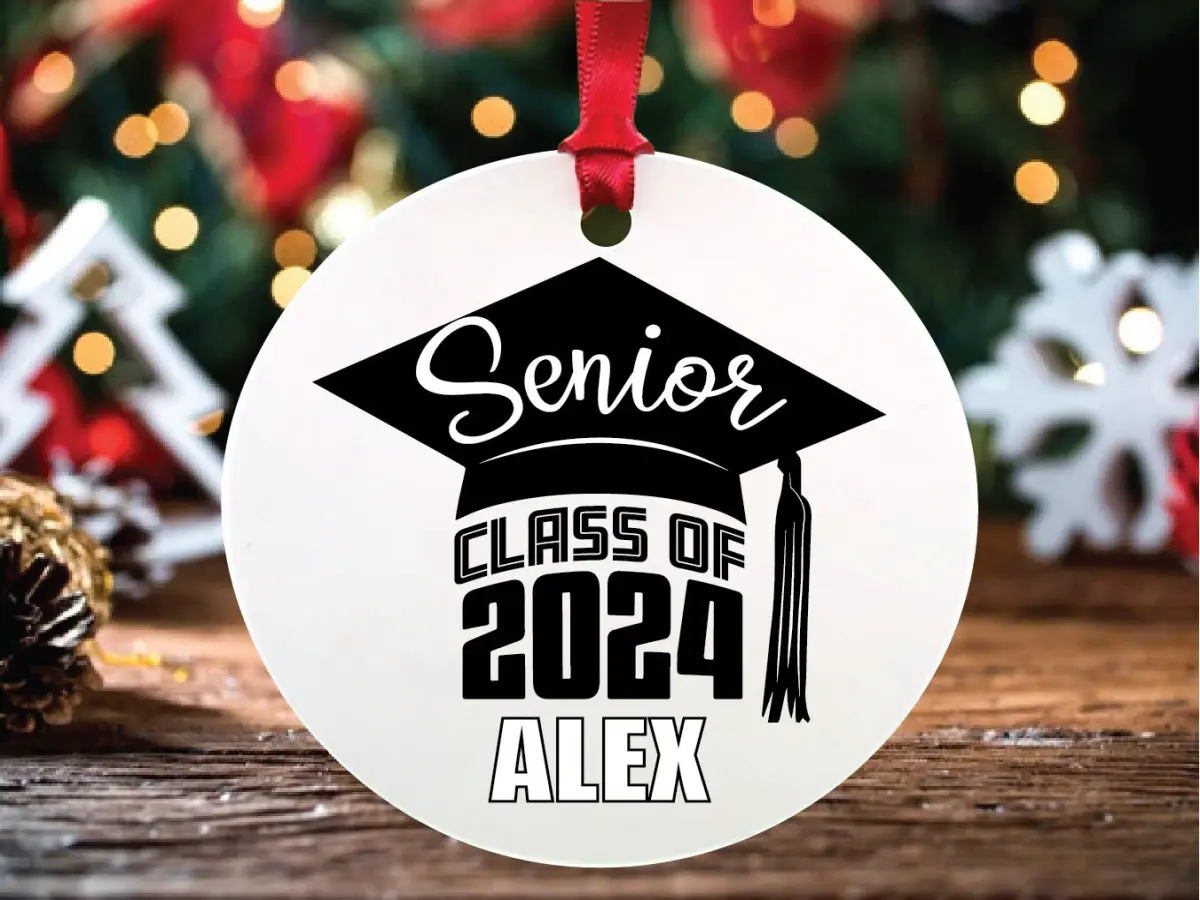 Personalized 2024 Senior Name Year Christmas Ornament Custom Graduation Gift, Student, 2024 Senior Keepsake Gift Idea Name High School