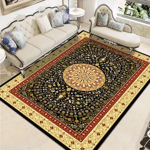 Persian Medallion Pattern Flannel Area Rug - Oversized Soft Plush Mat for Living Room & Bedroom, Non-Slip Thick Traditional Ornate Home Decor for Classic Enthusiasts #PersianRug #MedallionCarpet #TraditionalHomeDecor #FlannelMat #NonSlipRug