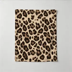 1pc Classic Vintage Leopard Print Flannel Throw Blanket, HD Single-Side Print, Ultra Soft Skin-Friendly, Fade Resistant Multi-Use Gift Blanket. Perfect for Bed, Sofa, Office, Travel, Camping, Ideal for Indoor & Outdoor Home Decor