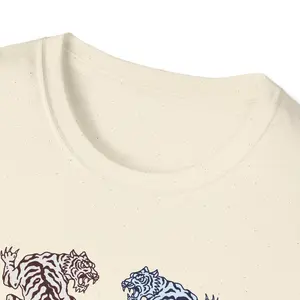 Tigers Graphic Tee Unisex Softstyle T-Shirt, Tigers Top, Animal Print Shirt, Short Sleeve Tee, Crewneck Tee, Summer T-Shirt