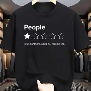 "People 1-Star Review" Funny Sarcastic Cotton T-Shirt