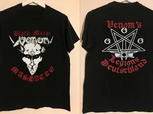 VENOM Band Massacre Tour Unisex Double Sided T Shirt Full Size S-5XL