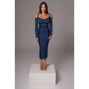 Navy  Debora Knit Midi Dress