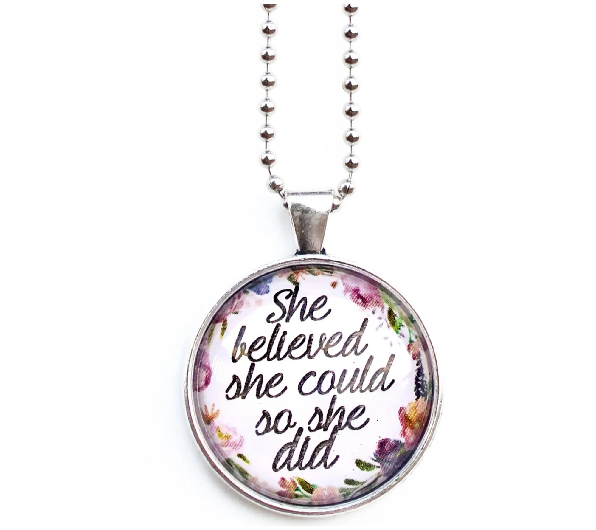The Vintage Sparrow She Believed Silver 30" Pendant Necklace