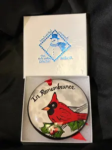 Nola Handpainted Christmas Ornaments - 3.5 Inch Ceramic Disk with Artistic Elegance & Gift Box - Perfect Holiday Decoration