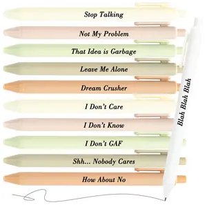 11 Pieces Funny Snarky Negative Quotes Ballpoint Pens with Black Ink , Medium Point Smooth Writing Pens for Office and Women. Christmas Gifts, Unique Pens