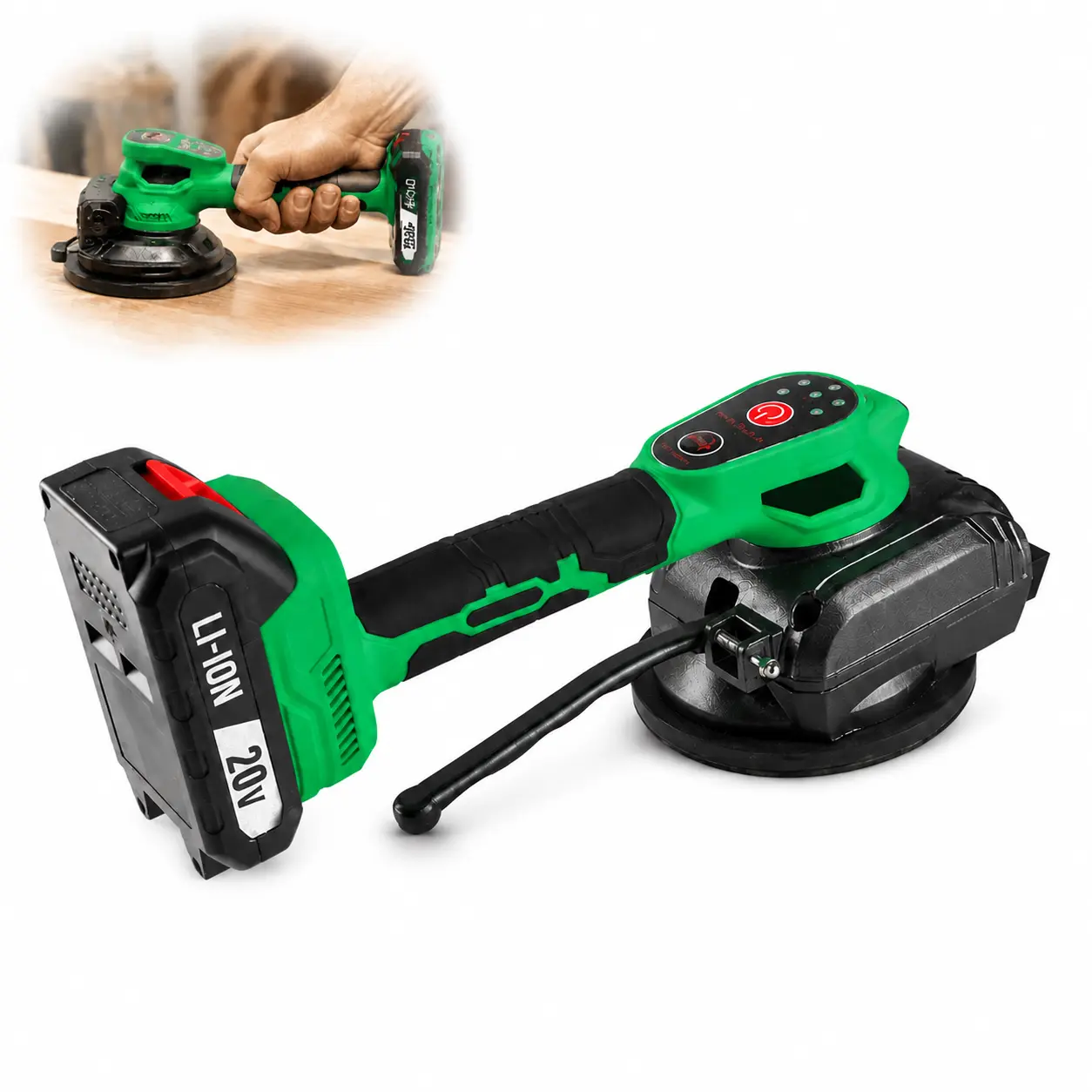 20V Cordless Tile Leveling Machine, Electric Floor Trowel Tool with Dual Battery, Portable DIY Tile Installation Tool for Flooring, Stone and Wall Projects