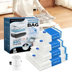 Travel Vacuum Storage Bags with USB Electric Pump (2025 New Upgrade) - Ultra-Compact, Lightweight Space Savers for Clothing & Travel Essentials