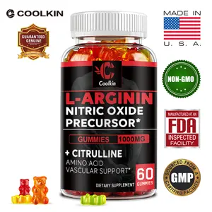 Coolkin - L-Arginine Dietary Gummies - L-Arginine HCl, L-Arginine-Alpha-Ketoglutarate, L-Citrulline-DL-Malate, Beetroot - Vascular - Vegetarian - Non-GMO