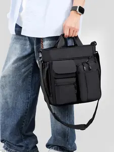 New Large Capacity Men's Shoulder Crossbody Messenger Bag, Business Casual Fashion Handbag, Travel Document Bag, Stylish and Practical
