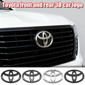 Car 3D Logo Decoration Sticker, Front Rear Engine Hood Trunk Emblem, Metal Texture Badge, Body Exterior Upgrade Accessories for Toyota Car series Corolla Camry RAV4