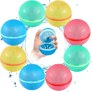 8PCS Reusable Water Balloons - Quick Fill Water Balls Toys For Toddler Age 4-8 - Refillable Magnetic Self-Sealing Water Splash Bomb For Summer Party Pool Outdoor Beach Toys for kids Age 8-12