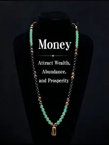 Money Attraction Necklace with Aventurine & Tiger Eye Pendant, Ideal Gift for Men and Women, Anniversary, Vacation, Party Jewelry, High End Necklace