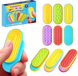 Magnetic Fidget Toys for Adults & Kids -Textured Sensory Toys for Autism Children Stress - Quiet Stress Fidgets Sliders for Classroom Prizes Box Office - Easter Gifts Kids Teens Girls - 6Pack