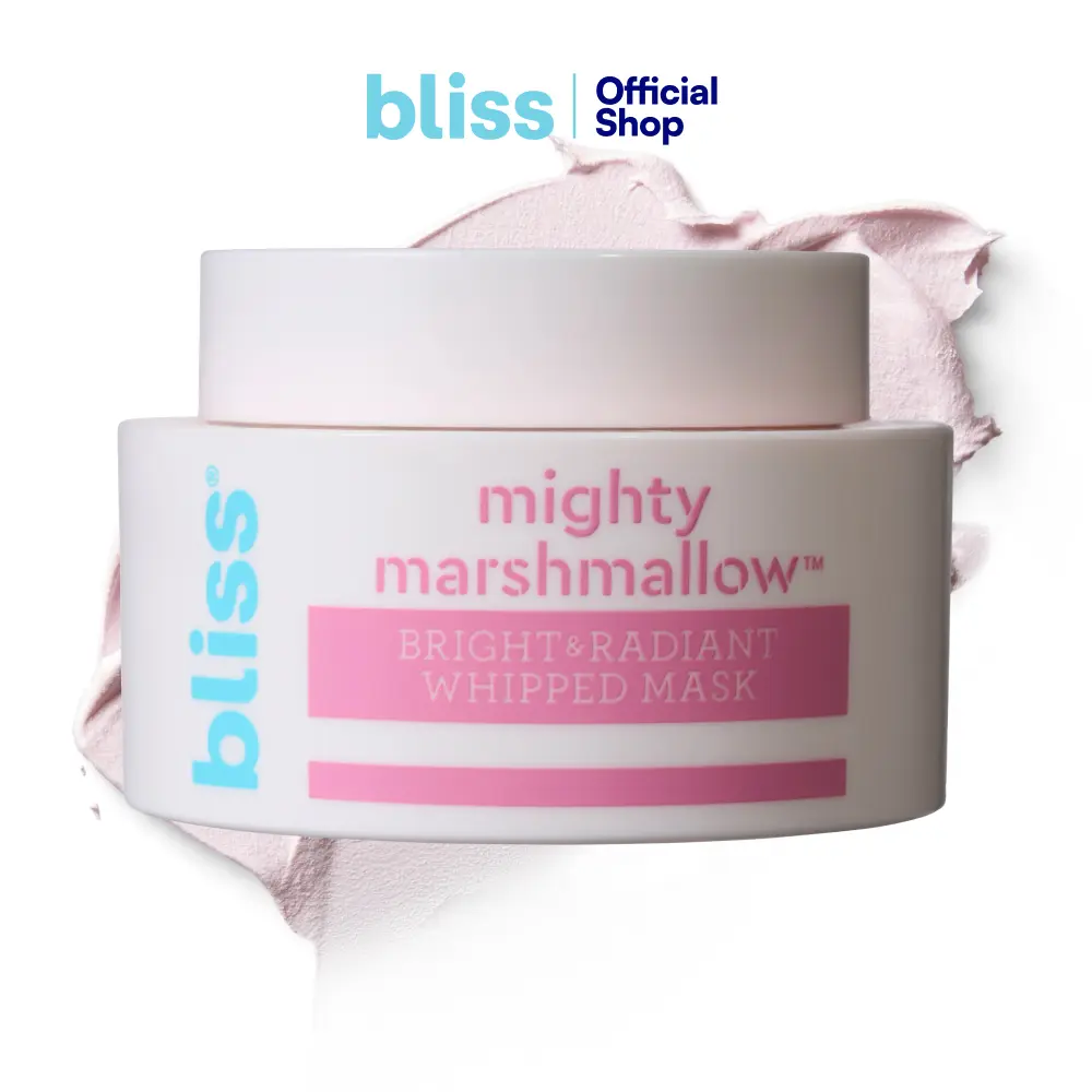 Bliss Mighty Marshmallow + Vitamin C Whipped Mask - Brighten & Hydrate Skin with Marshmallow Root, Vitamin C Powerhouse Blend, Zinc PCA and Olive Leaf Extract