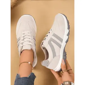 Women's Breathable Lightweight Sport Shoes, PU Upper Material, Rubber Sole, Medium Shoe Width, Less Than Ankle Height, All Season Wear, Outdoor Sports Sneakers