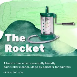 The Rocket Paint Roller Cleaner by Green Leos  - Hands-Free Water Pressure Spray & Spin for Various Sizes - Eco-Friendly & Time-Saving