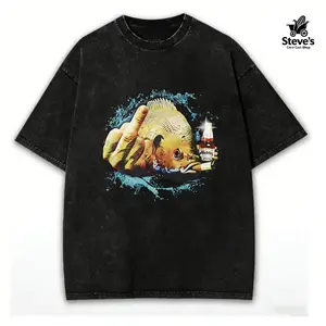 washed cotton,Dope Bluegill Shirt – Fish Middle Finger Graphic Tee, Funny Fishing Shirt