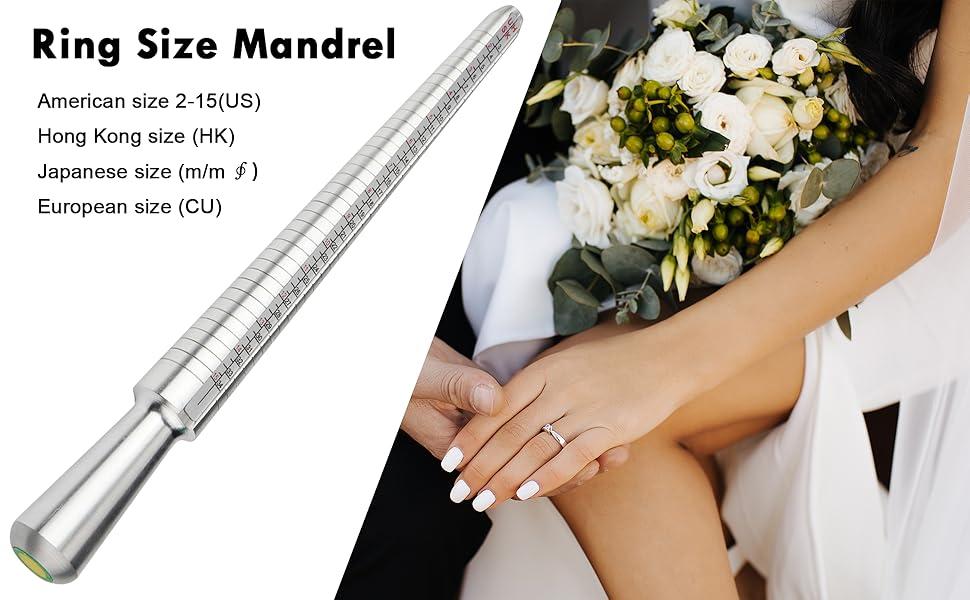 Us Sizes 0 13 Round Ring Mandrel Metal Ring Sizer Gauge Set With Rubber Mallet Hammer Steel Finger Sizing Measurement Tool For Jewelry Making