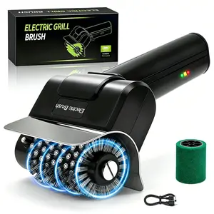 【FathersDayGift】Cordless Electric BBQ Grill Brush – USB Rechargeable Grill Cleaner 2026 with High-Speed Motor & Stainless Steel Bristles, Automatic Heavy Duty BBQ Grate Cleaning Tool