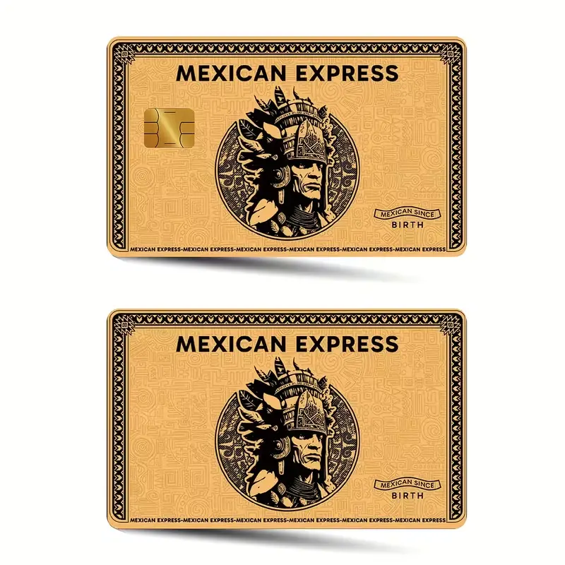 Mexican Express Credit Card Skin, Aztec Warrior Gold Card Sticker