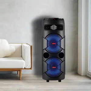 DAZONE Bluetooth Speaker Dual 12“ Subwoofer Portable Karaoke Heavy Bass Stereo Sound & Mic, FM Radio, MP3 Player for Home Party Camping