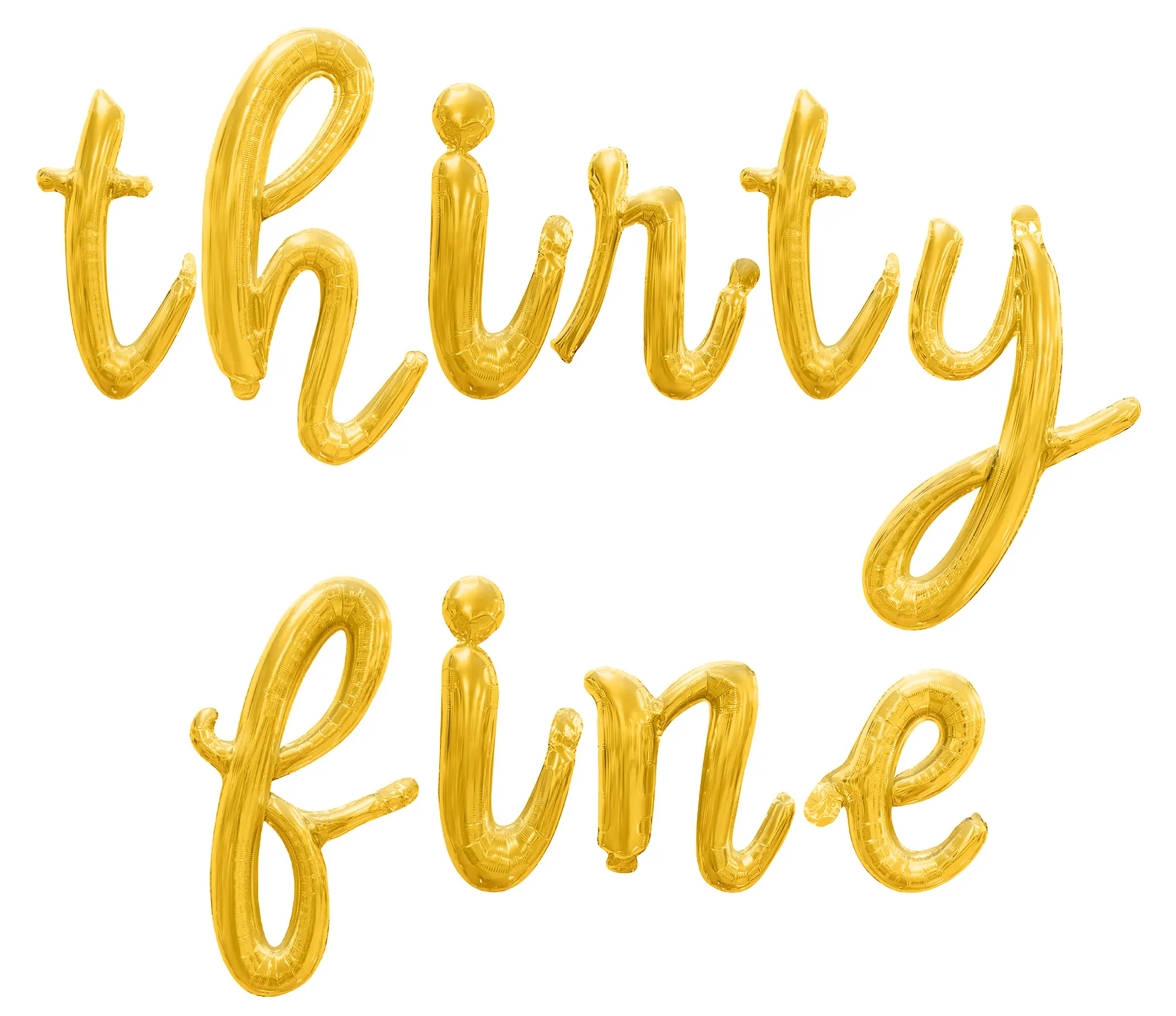 Cursive Script Letter Balloons - THIRTY FINE 16