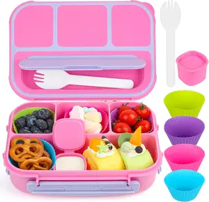 Bento Lunch Box, 4-Compartment Adult &  Lunch Containers (1300ML, Purple)