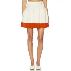 Khalhon Varsity Flare Knit Skirt in Cream