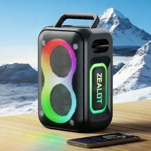 60W ZEALOT Waterproof Bluetooth Speaker, Powerful Bass, RGB Lights, EQ Adjustment, Long Battery & Dual Carry, Perfect for Outdoor Adventures.