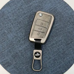 Metal Car Key Case for VW Volkswagen Golf 7 Mk7 Tiguan Mk2, Seat Ateca Leon Fr 2 Ibiza, Stylish Car Key Cover, Durable Design