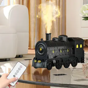 Steam Train Essential Oil Diffuser, 300ML Magic Train Humidifier with 2 Lights & 2 Mist Modes, Vintage Design for Home Office Decor, USB Humidifier Machine