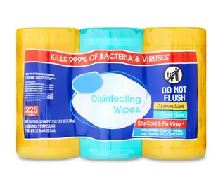 Disinfecting Wipes, Fresh and Lemon Scent, 225 Wipes