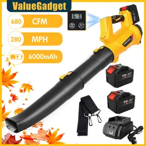 Cordless Leaf Blower, Snow blowing,680CFM/280MPH & 6 Speed Levels, with 2 × 6.0Ah Battery and Fast Charger, For Yard, Blowing Leaves, Dust, Garage, Snow