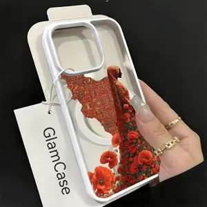 Persian Carpet Poppy Floral Phone Case， Artistic Cultural Style for iPhone 17 16 15 14 13 12 11 Plus Pro Max. A13