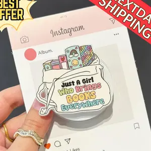 Book Girl MagSafe Phone Grip: Just a Girl Who Brings Books Everywhere, Pastel Bookish Magnetic Griptok, Gift for Readers & Book Lover