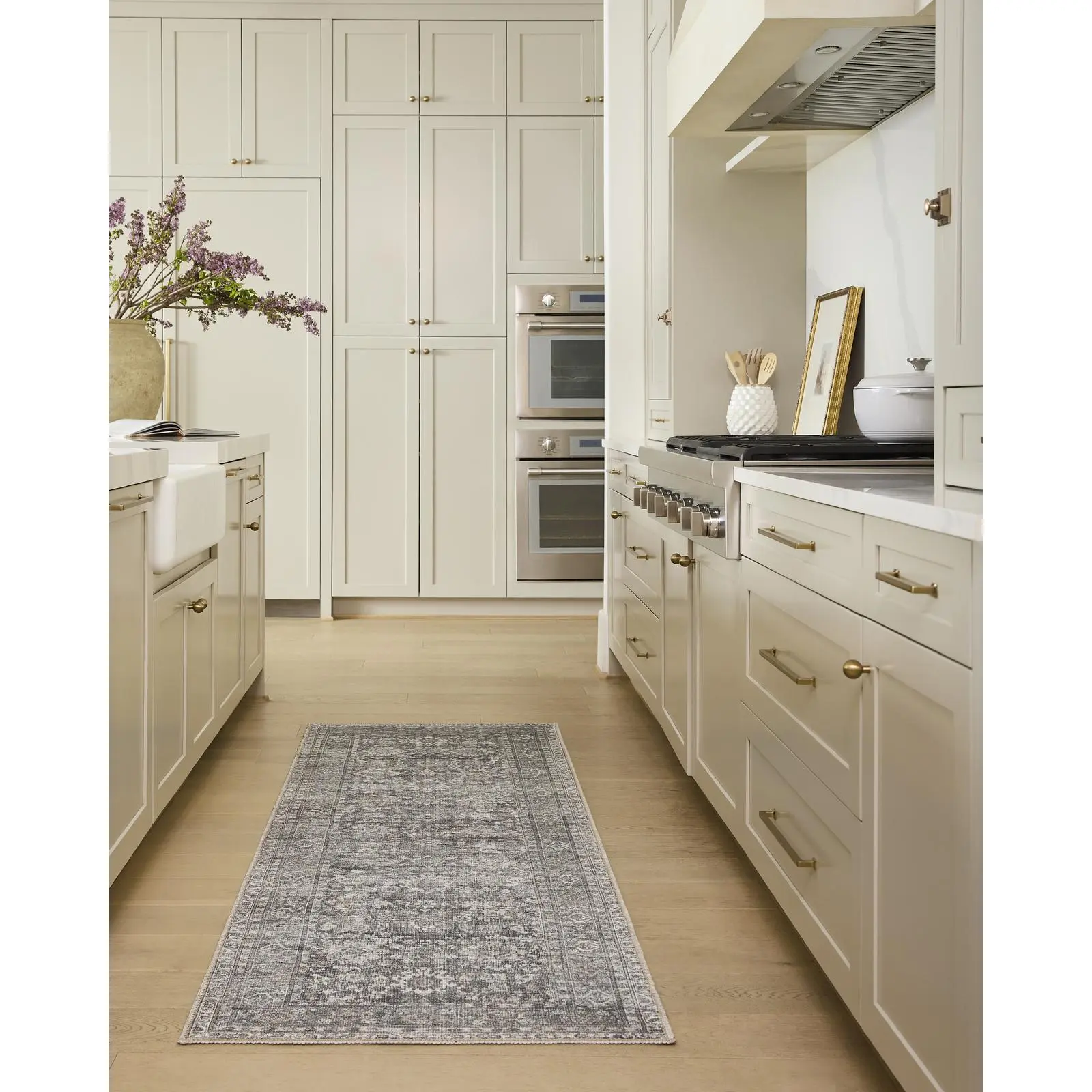 Becki Owens x Livabliss Zafira Washable Power Loomed Area Rug, Soft Gray
