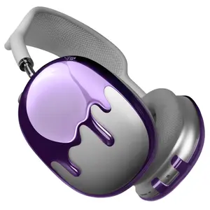 qlix Lavender Drip Frames for AirPods Max Durable Lightweight Protective Case with USB-C & Lightning Compatibility