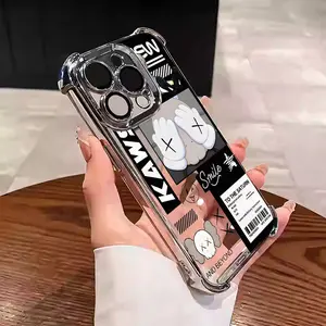 Casing For IPHONE 16 15 PRO MAX PLUS K-A-W-S Helianthus annuus Soft Silicon TPU anti-drop case Edge Shockproof Phone Cases 1088