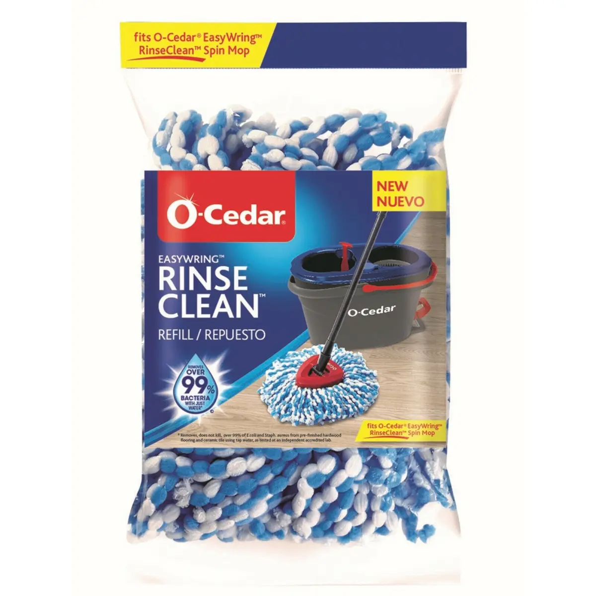 O-Cedar Rinse Clean Wire Brush Mop Refill - Triangle-Shape Bristle Cleaning Head, Washable Home Care Mop Replacement Accessory, Wire Brush Mops