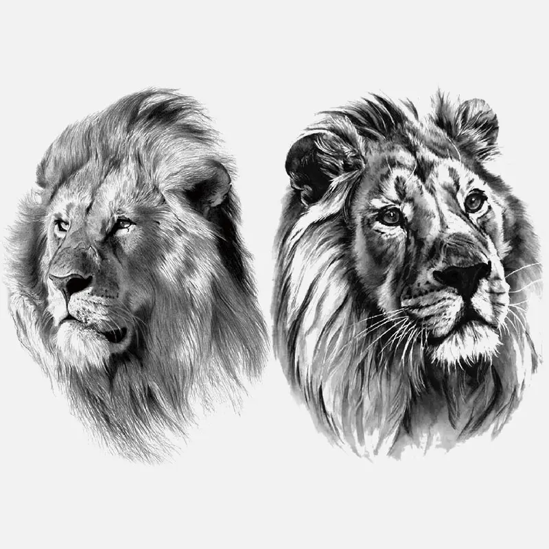 Realistic Lion Temporary Tattoo Stickers, Waterproof Body Art Design for Men & Women, Perfect for Parties & Holidays