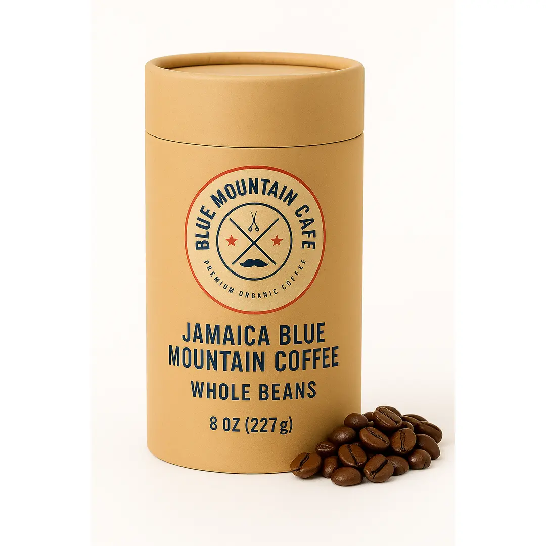 Blue Mountain Cafe 100% Certified Jamaica Blue Mountain Coffee Whole Beans 8oz Medium Roast Vacuum Packed for Freshness
