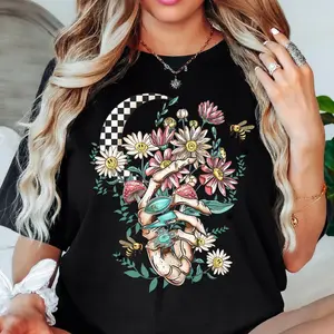 Checkered skeleton hand with wildflowers Shirt, Western Turquoise Merch, Western Styles, Gift For Her 25K5F