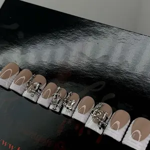 Cross Croc Press On Nails - Gel Material, Short Length