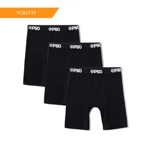 PSD Youth Boys Black Solids Boxer Brief 3 Pack - Soft, Breathable and Stretch Comfortable Underwear PSD Youth Boys Black Solids Boxer Brief 3 Pack - Soft, Breathable and Stretch Comfortable Underwear