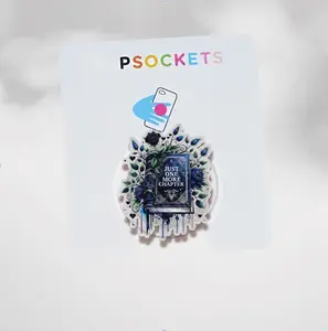 Dark Academia Kindle Grip – "Just One More Chapter" Blue Book Art, Fantasy Floral Aesthetic, MagSafe Holder for Night Readers