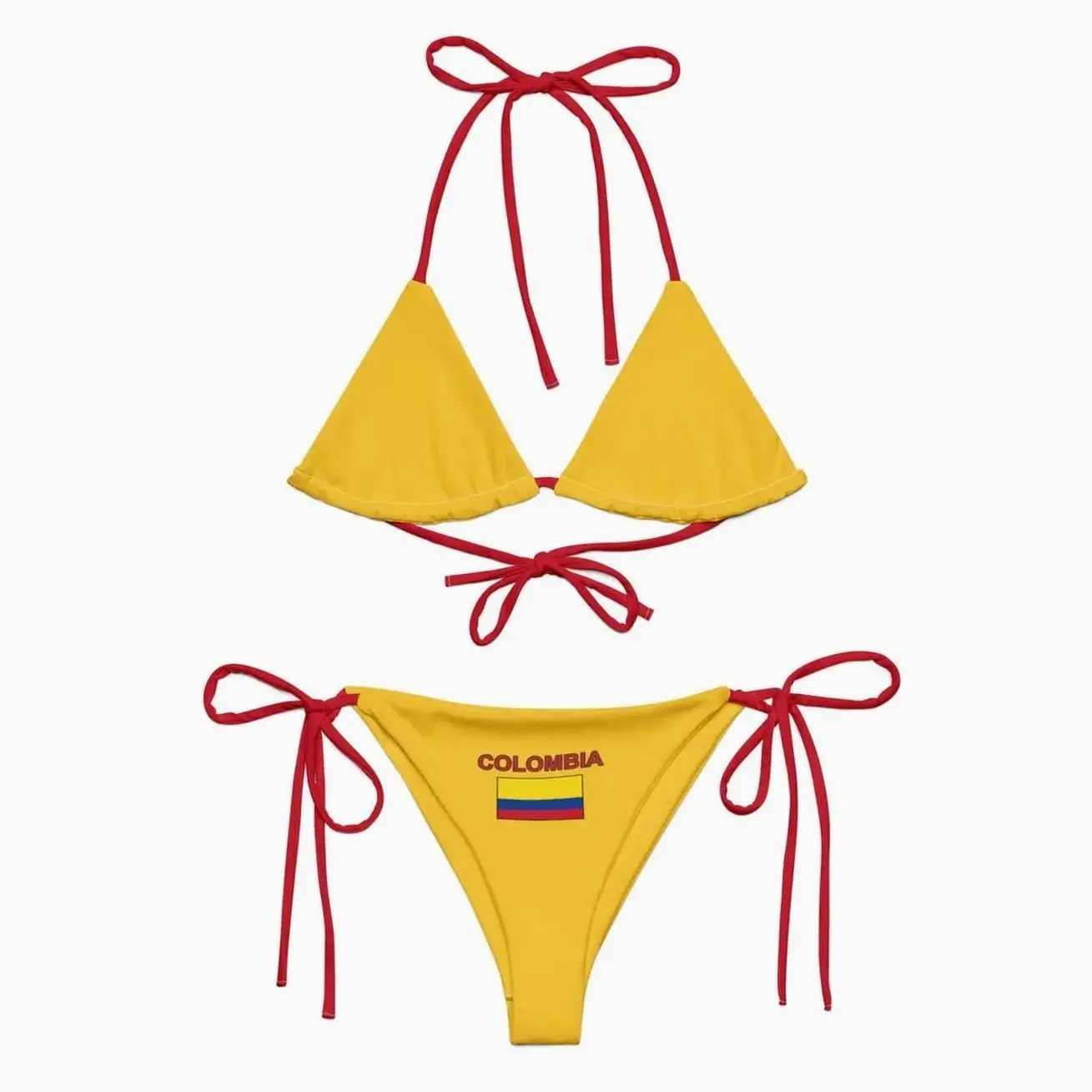 Colombia Flag Bikini: Y2K Soccer Jersey Swimsuit G86