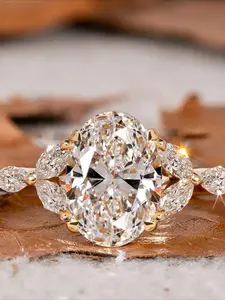 1 Pc Gorgeous Retro Oval Sparkling Zircon Ring for Women Exquisite Trendy All-Match Engagement Wedding Ring Bridal Rings Simplicity Ladies Fashion Jewelry for Party Daily Clothing Decor Accessories as Anniversary Birthday Gift for Girlfriend