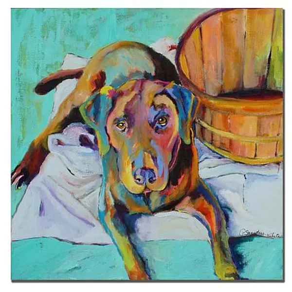 Trademark Fine Art Giclee Print - Basket Retriever 35" x 35"